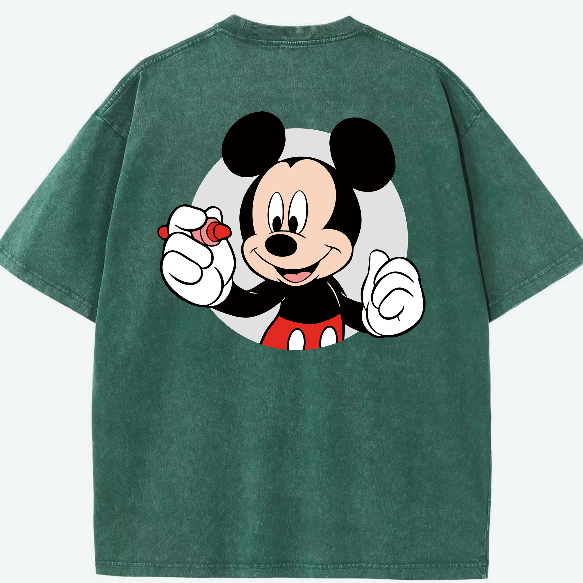 （画像用） ミッキーマウス Mickey Mouse 綿100% ヴィンテージ風 半袖Tシャツ（背面プリント）